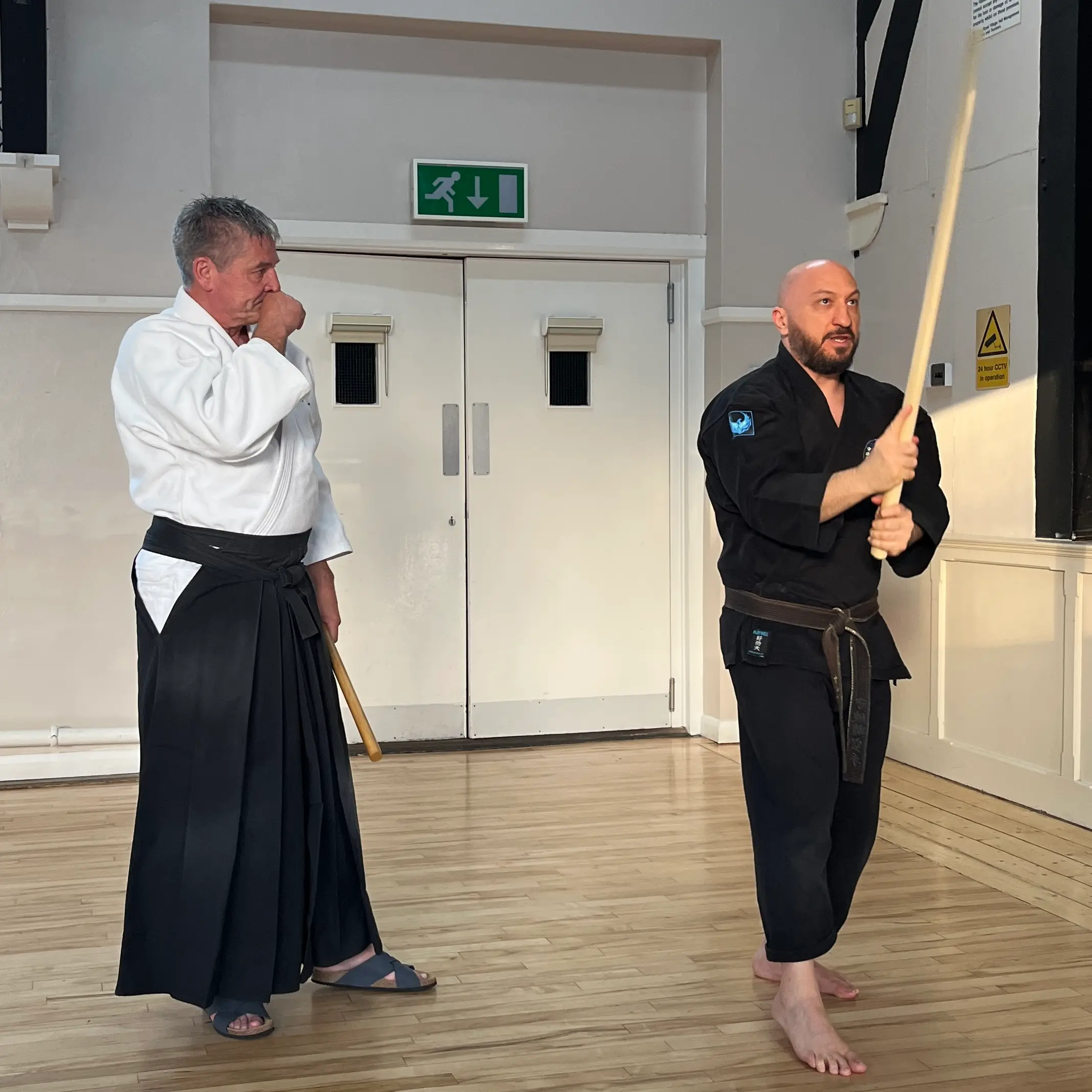 Olgun Tiltay learning bokken fundementals from William Timms Sensei [7th Dan Aikido]
